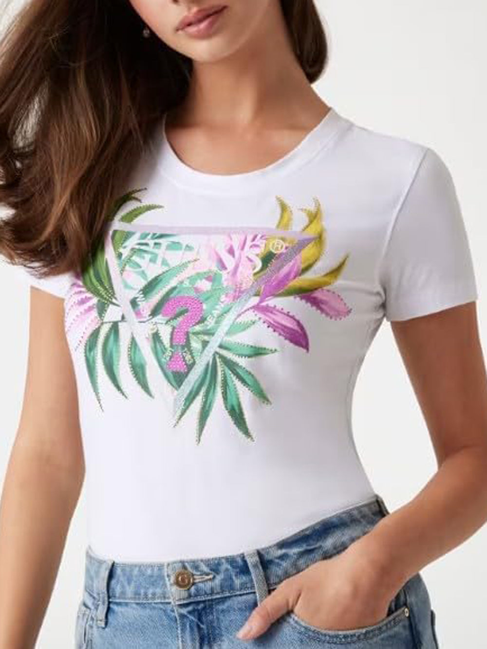 GUESS T-shirt Donna - Bianco modello W5GI07J1314