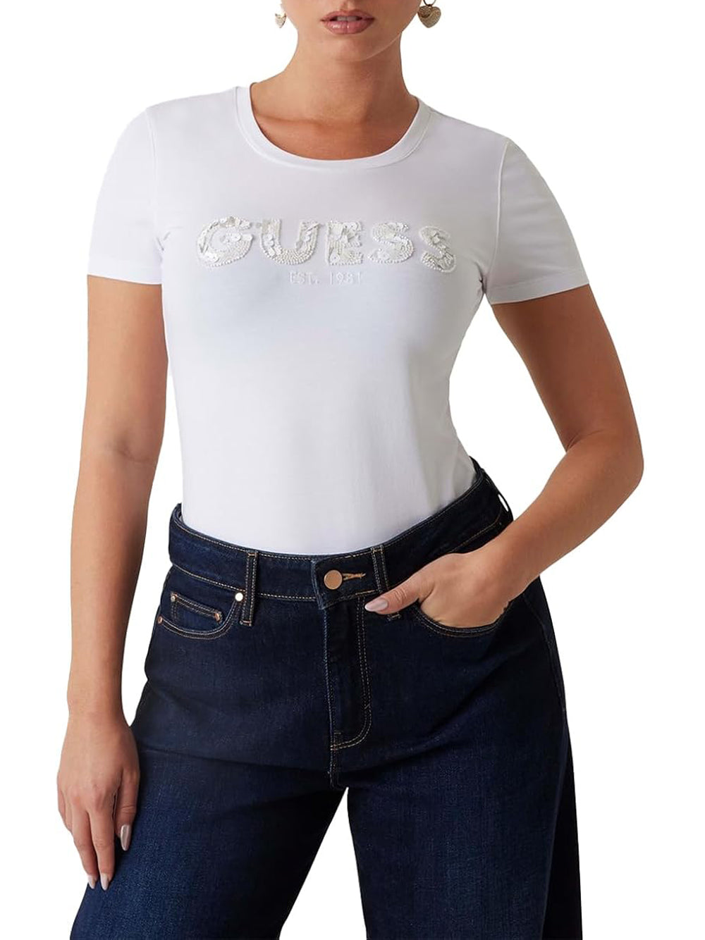 GUESS T-shirt Donna - Bianco modello W5GI17J1314