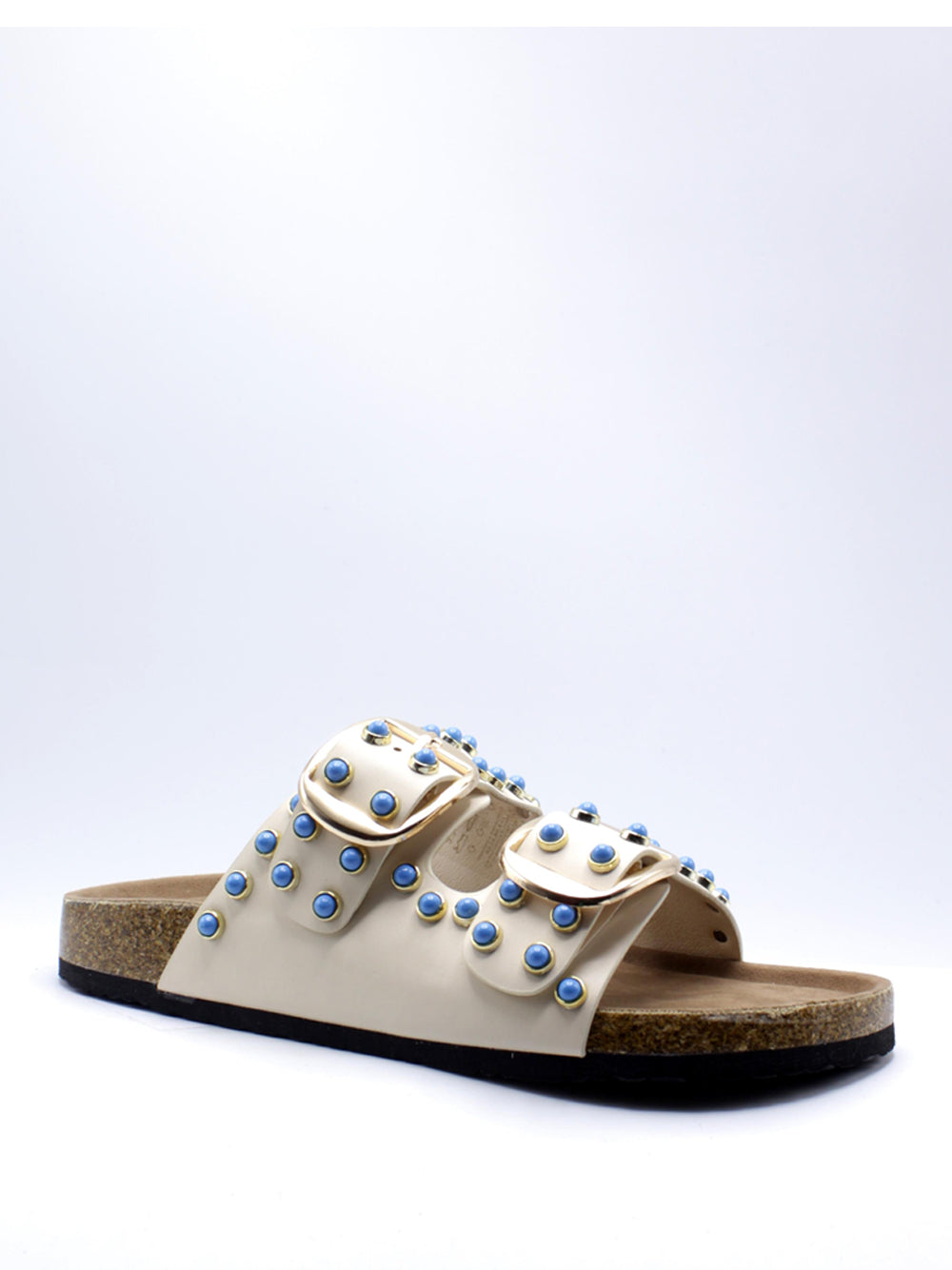 SHOP ART Ciabatte con borchie Donna - Crema modello SASS250282
