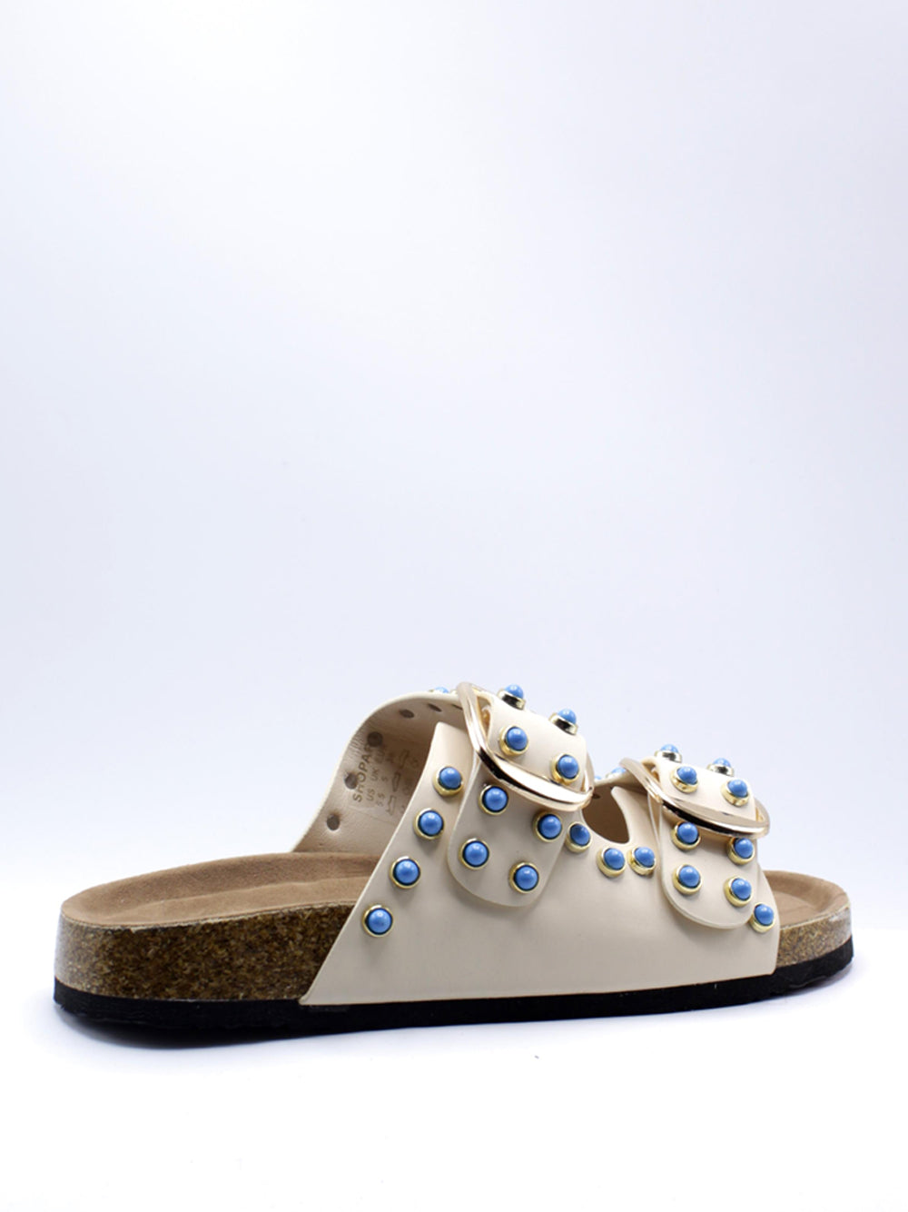 SHOP ART Ciabatte con borchie Donna - Crema modello SASS250282