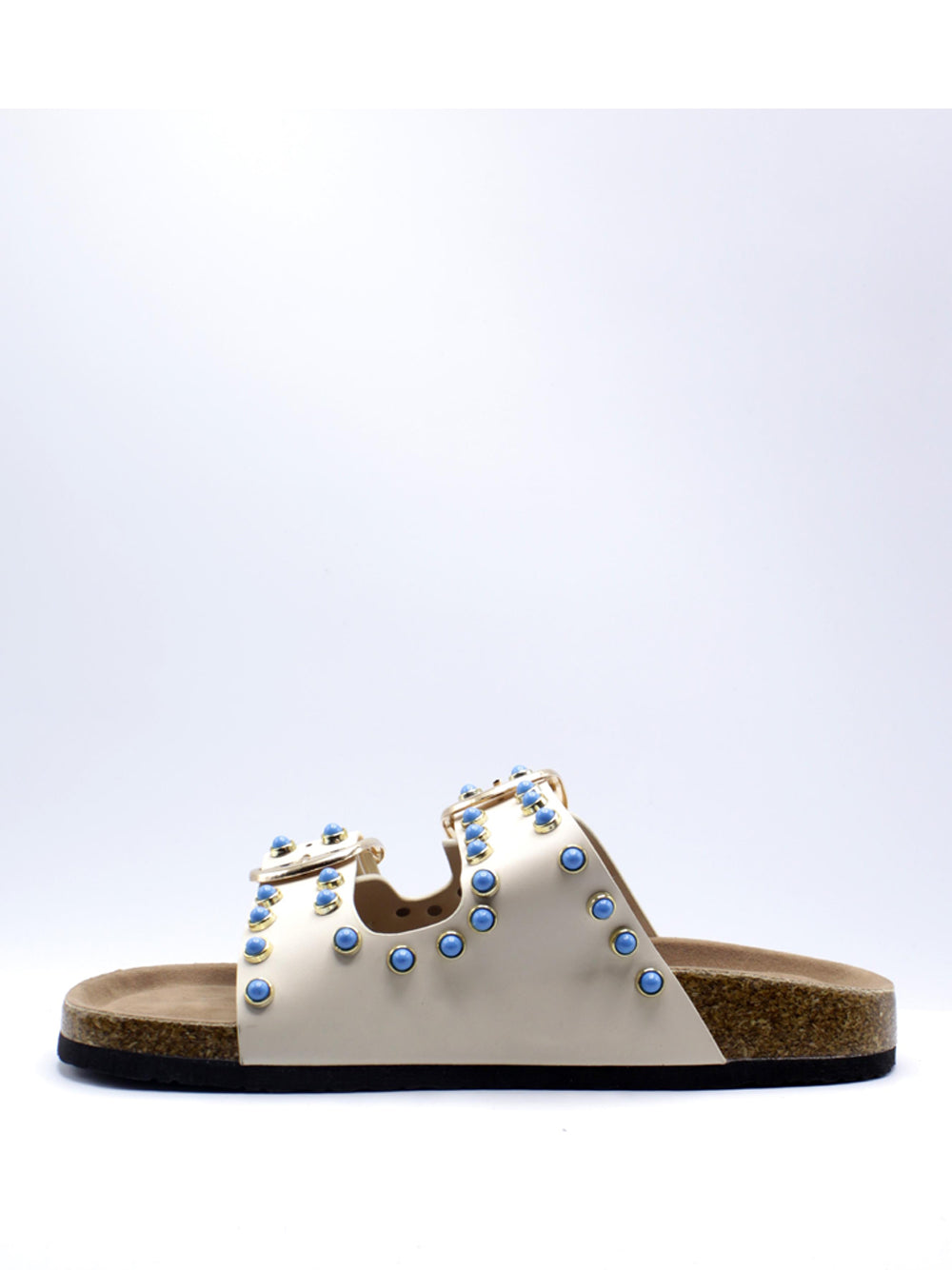 SHOP ART Ciabatte con borchie Donna - Crema modello SASS250282