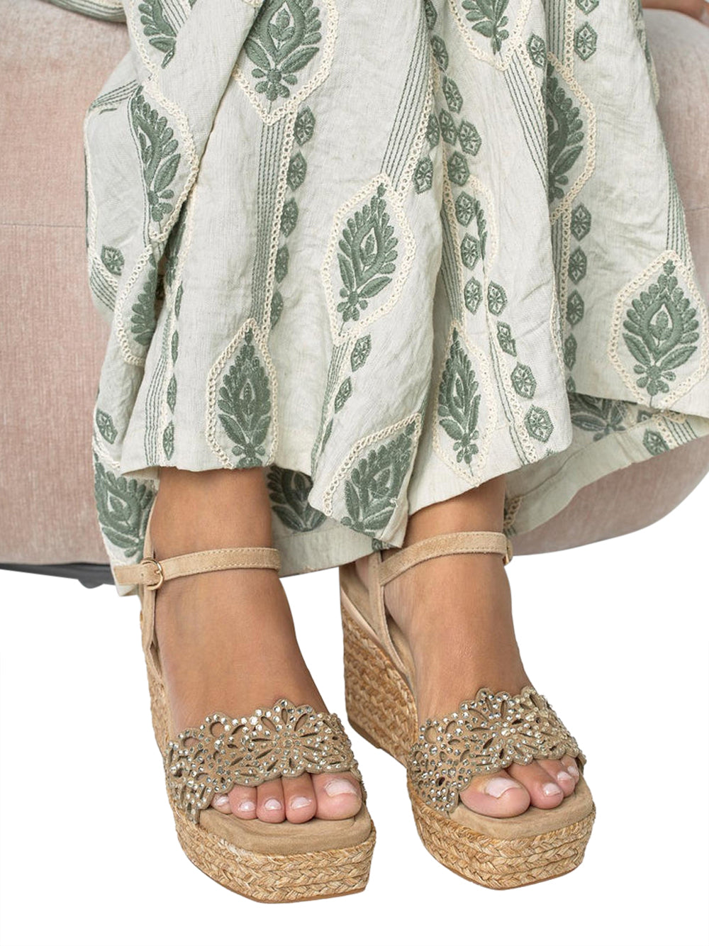 ALMA EN PENA Sandali con zeppa Donna - Beige modello V265505