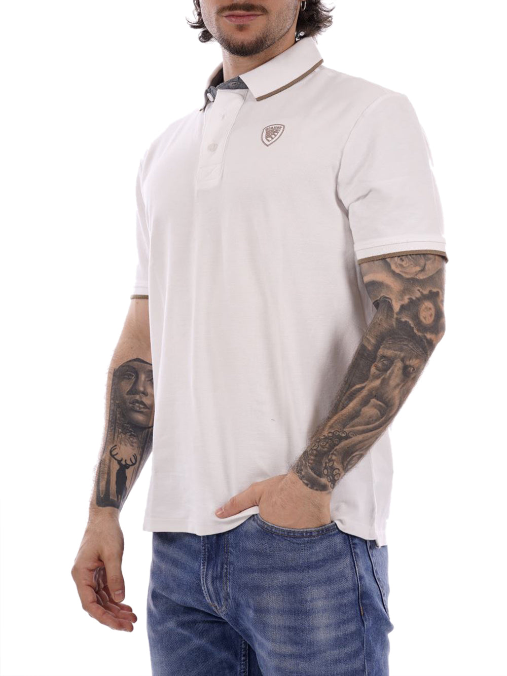 BLAUER Polo Uomo - Bianco modello 26SBLUT02288