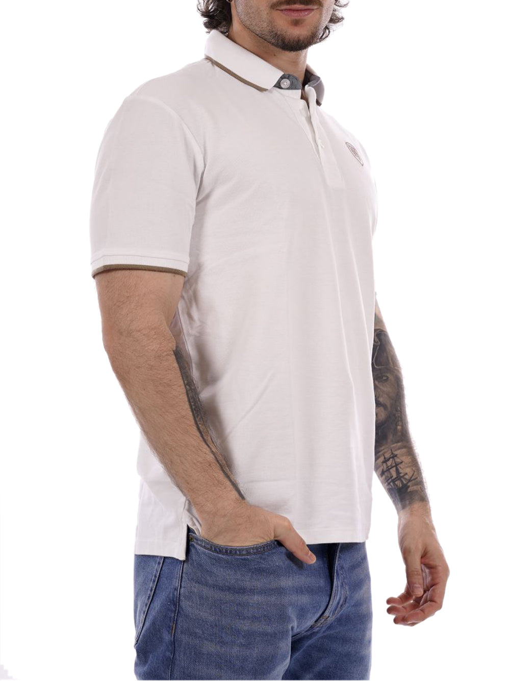 BLAUER Polo Uomo - Bianco modello 26SBLUT02288