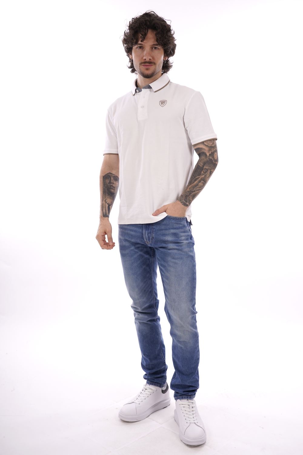 BLAUER Polo Uomo - Bianco modello 26SBLUT02288