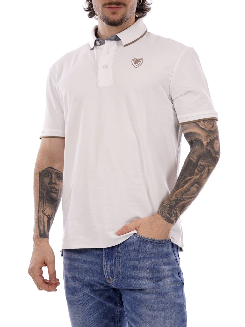 BLAUER Polo Uomo - Bianco modello 26SBLUT02288