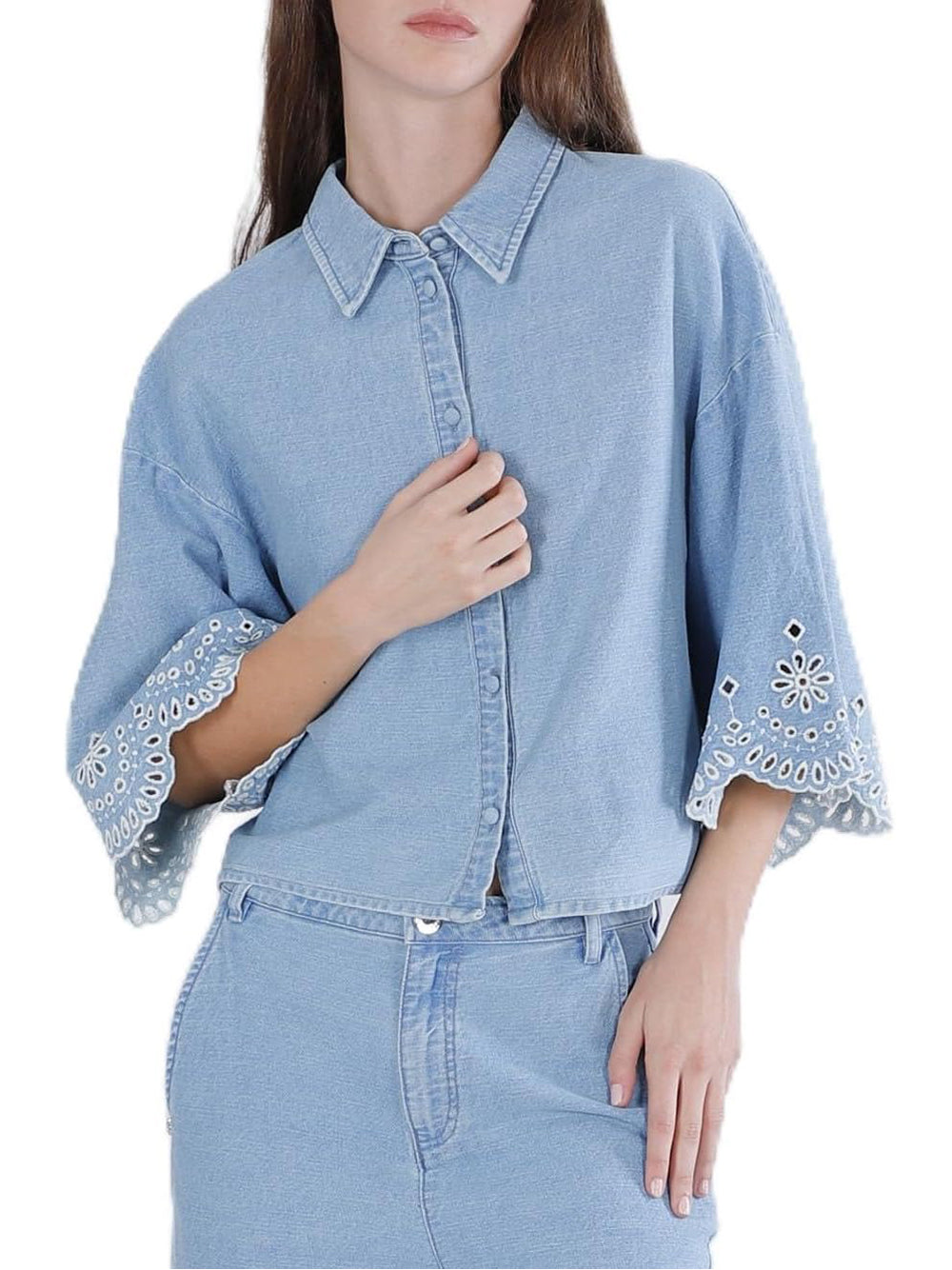 CAFE'NOIR Camicia Donna - Celeste modello C7JC0237