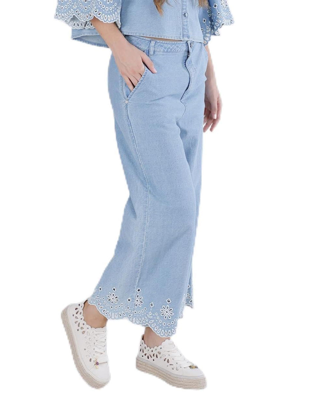 CAFE'NOIR Pantalone Donna - Celeste modello C7JP0294