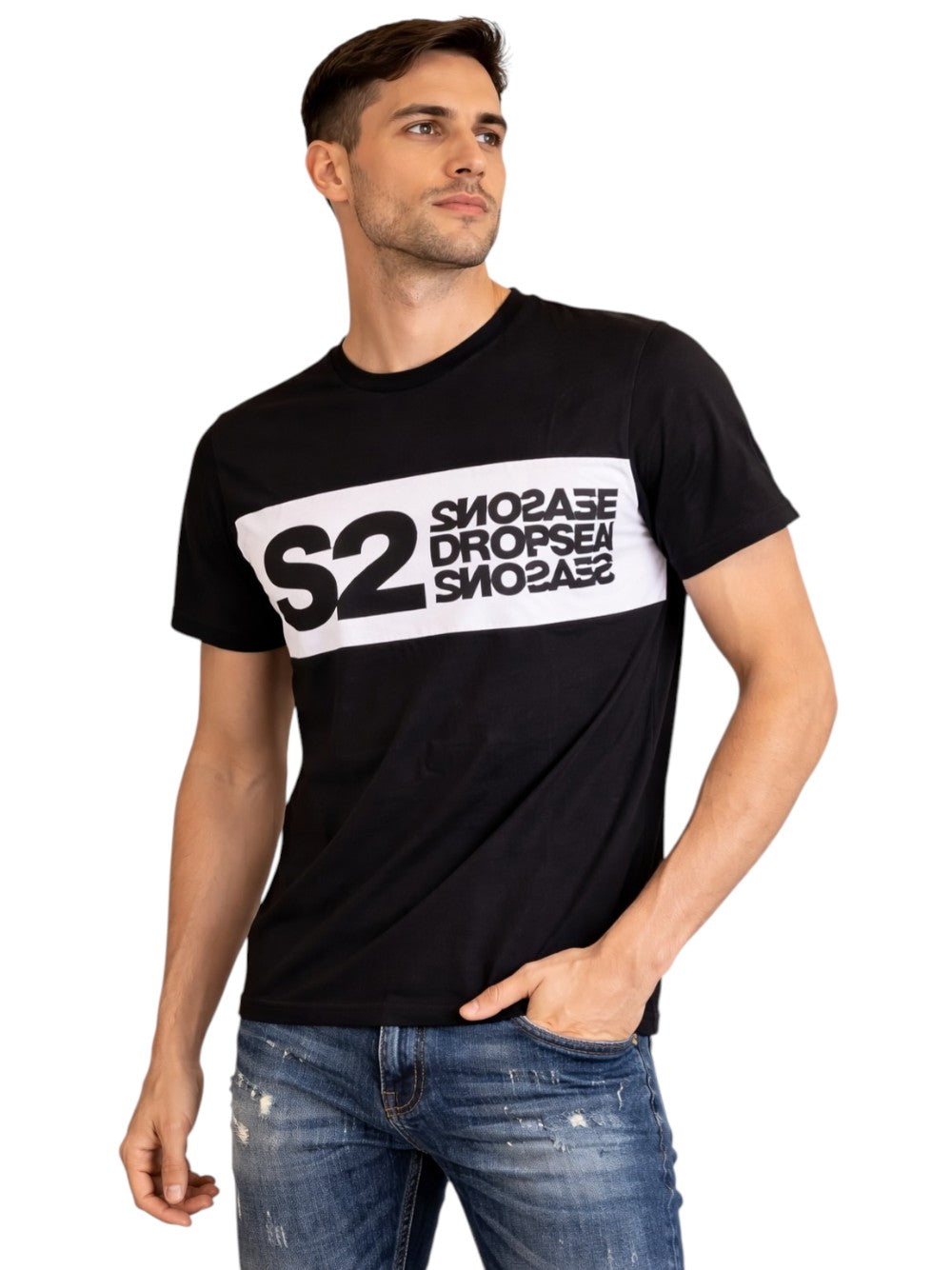 DROP SEASON 2 T-shirt Uomo - Nero modello SS26214