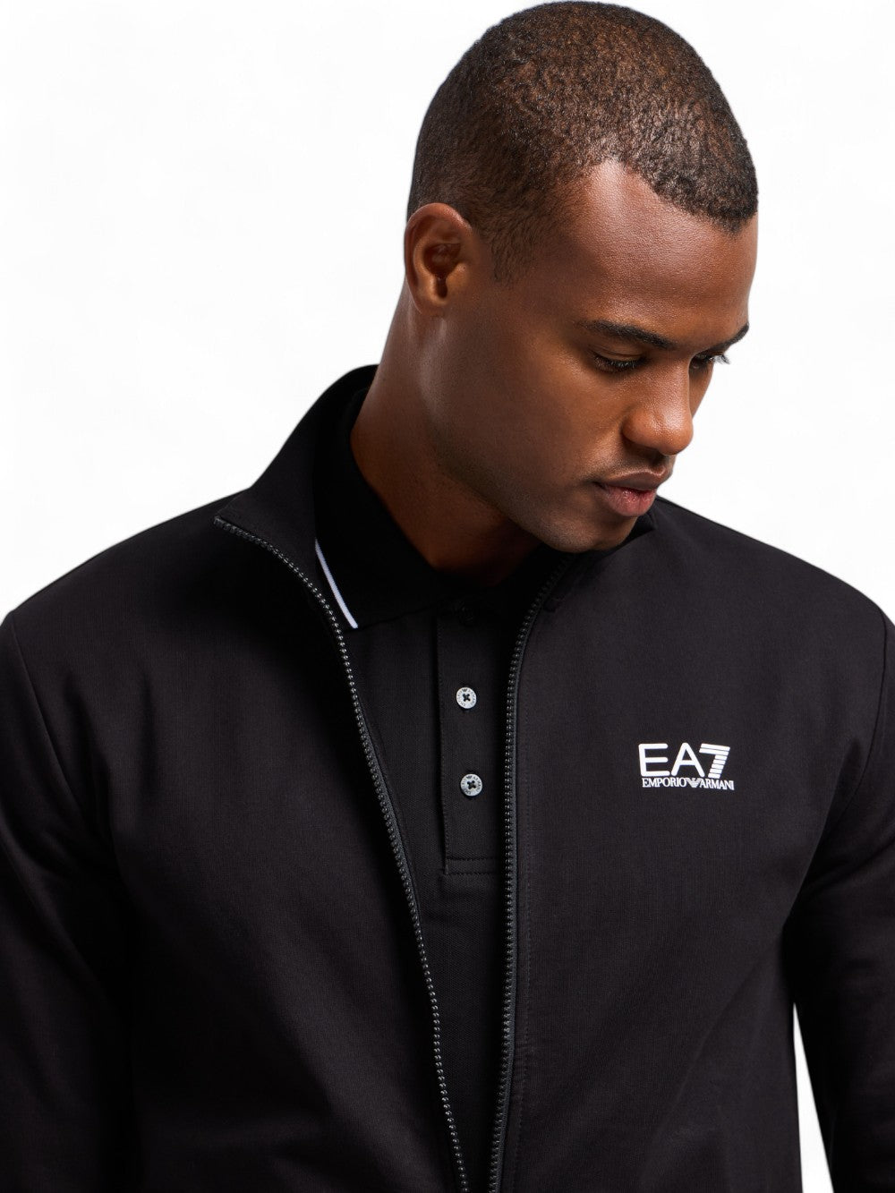 EA7 Felpa con zip Uomo - Nero modello 8NPM31PJVRZ