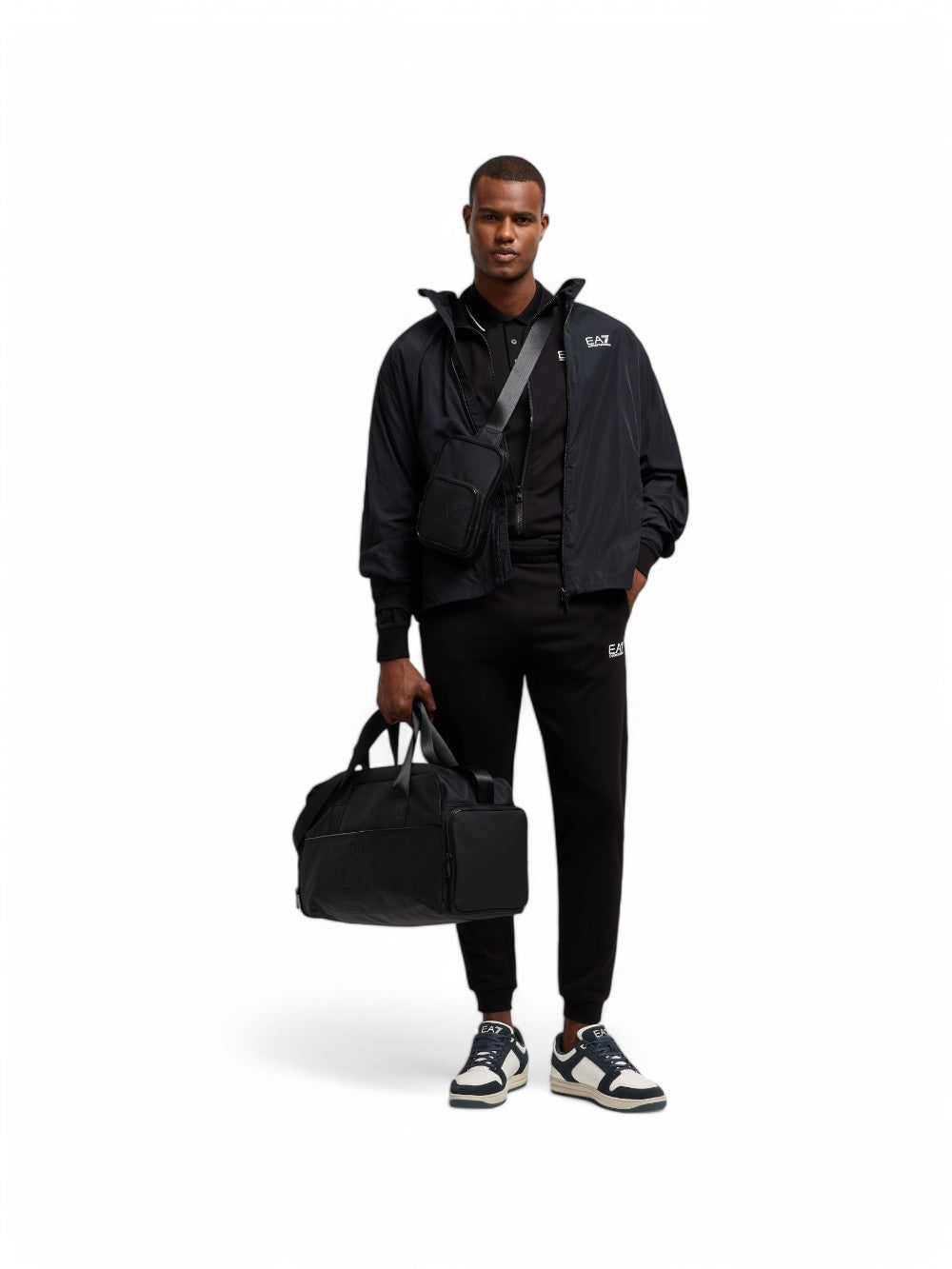 EA7 Felpa con zip Uomo - Nero modello 8NPM31PJVRZ