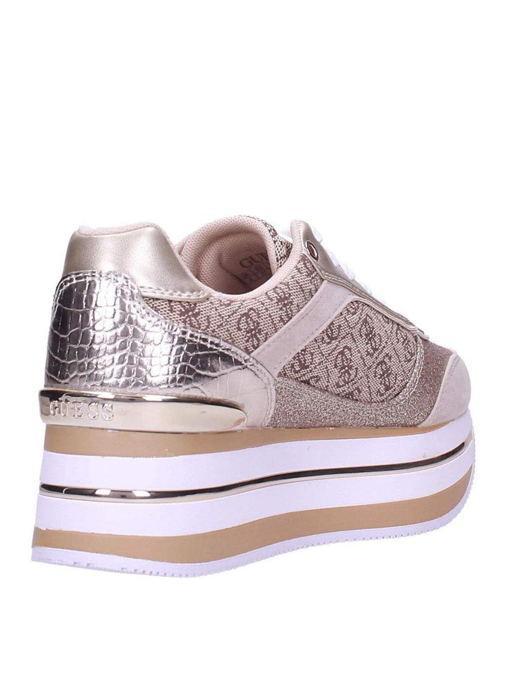 GUESS Sneakers platform Donna - Beige modello FL5HNSFAL12