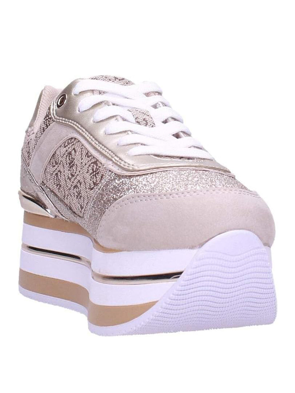 GUESS Sneakers platform Donna - Beige modello FL5HNSFAL12