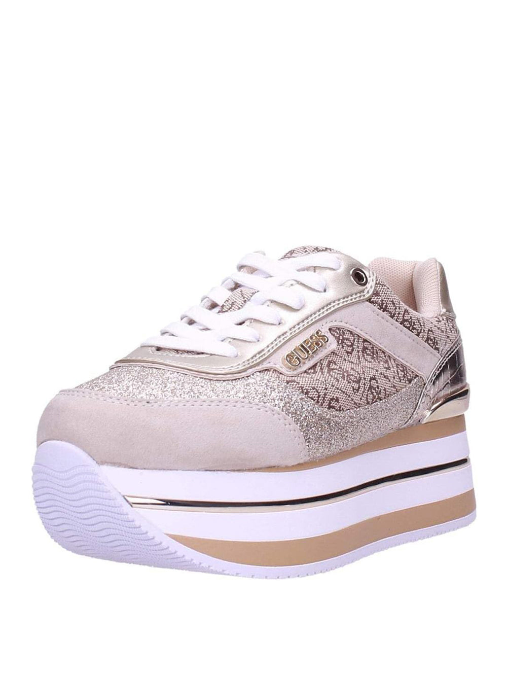 GUESS Sneakers platform Donna - Beige modello FL5HNSFAL12
