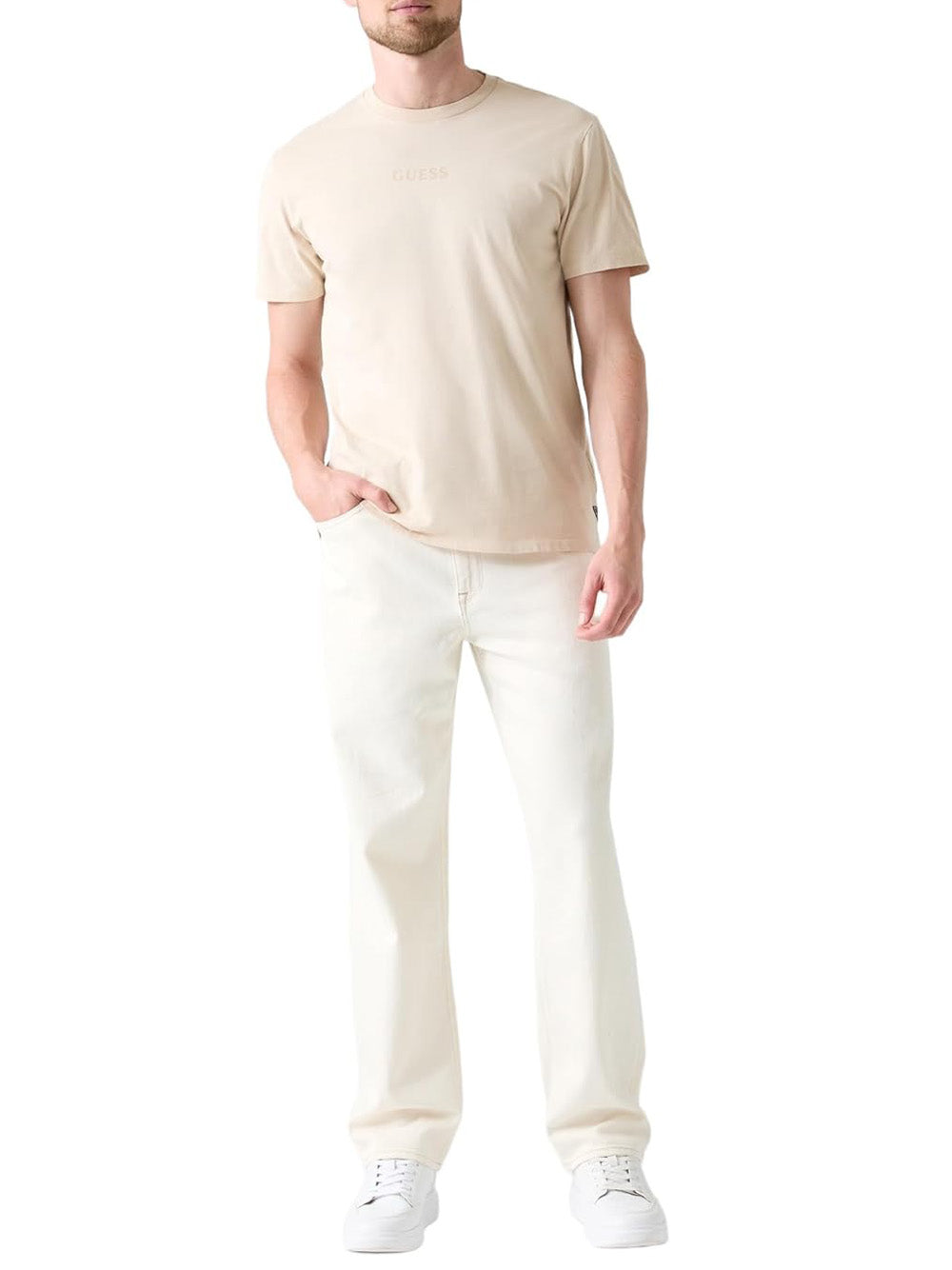 GUESS T-shirt Uomo - Beige modello M6GI27K3249