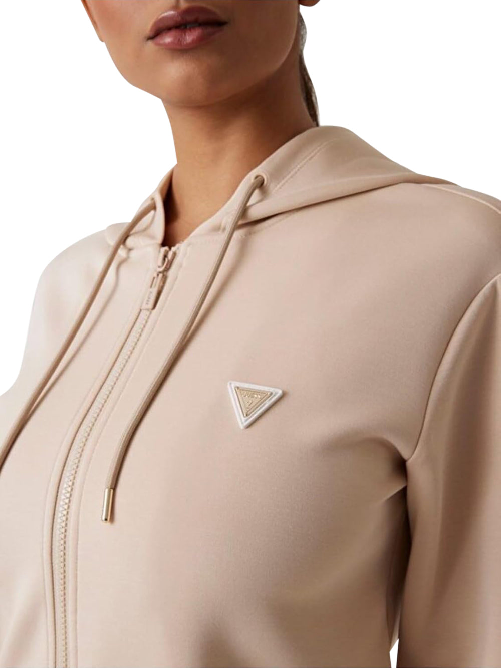GUESS Felpa con zip Donna - Beige modello V4YQ06KCAY2