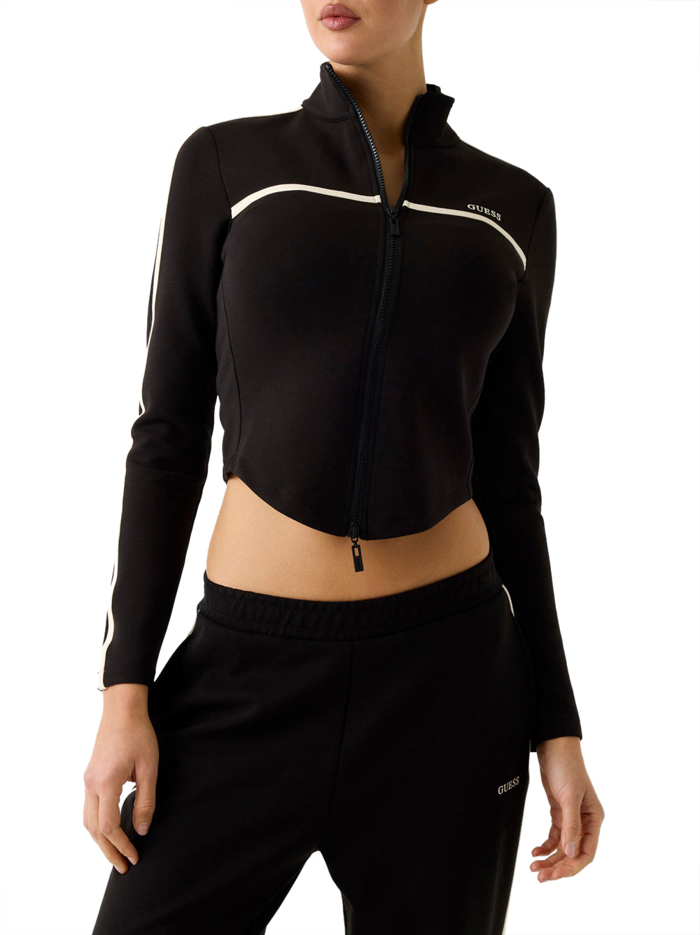 GUESS Felpa con zip Donna - Nero modello V6GQ04K2911