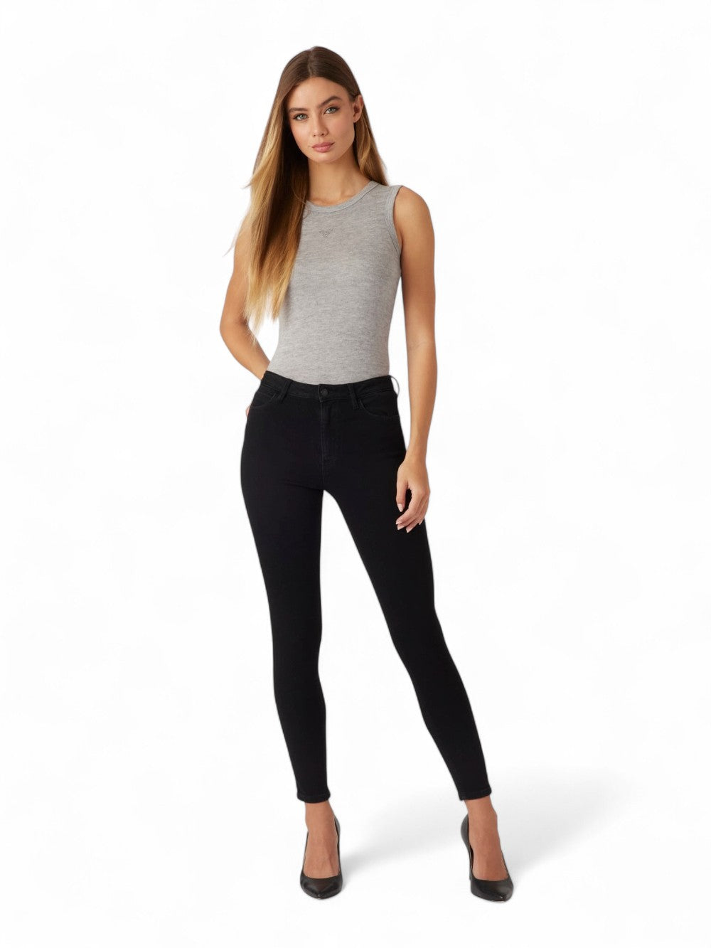 GUESS Pantalone Skinny Fit Donna - Nero modello W2YA46D4PZ1