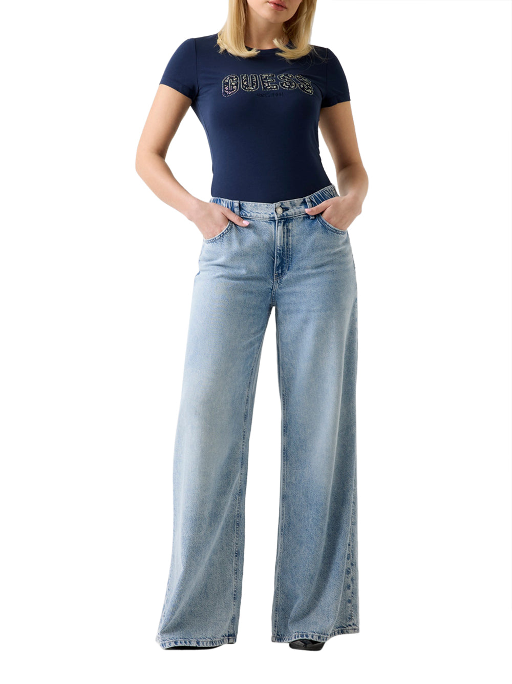 GUESS T-shirt Donna - Nero modello W5GI04J1314