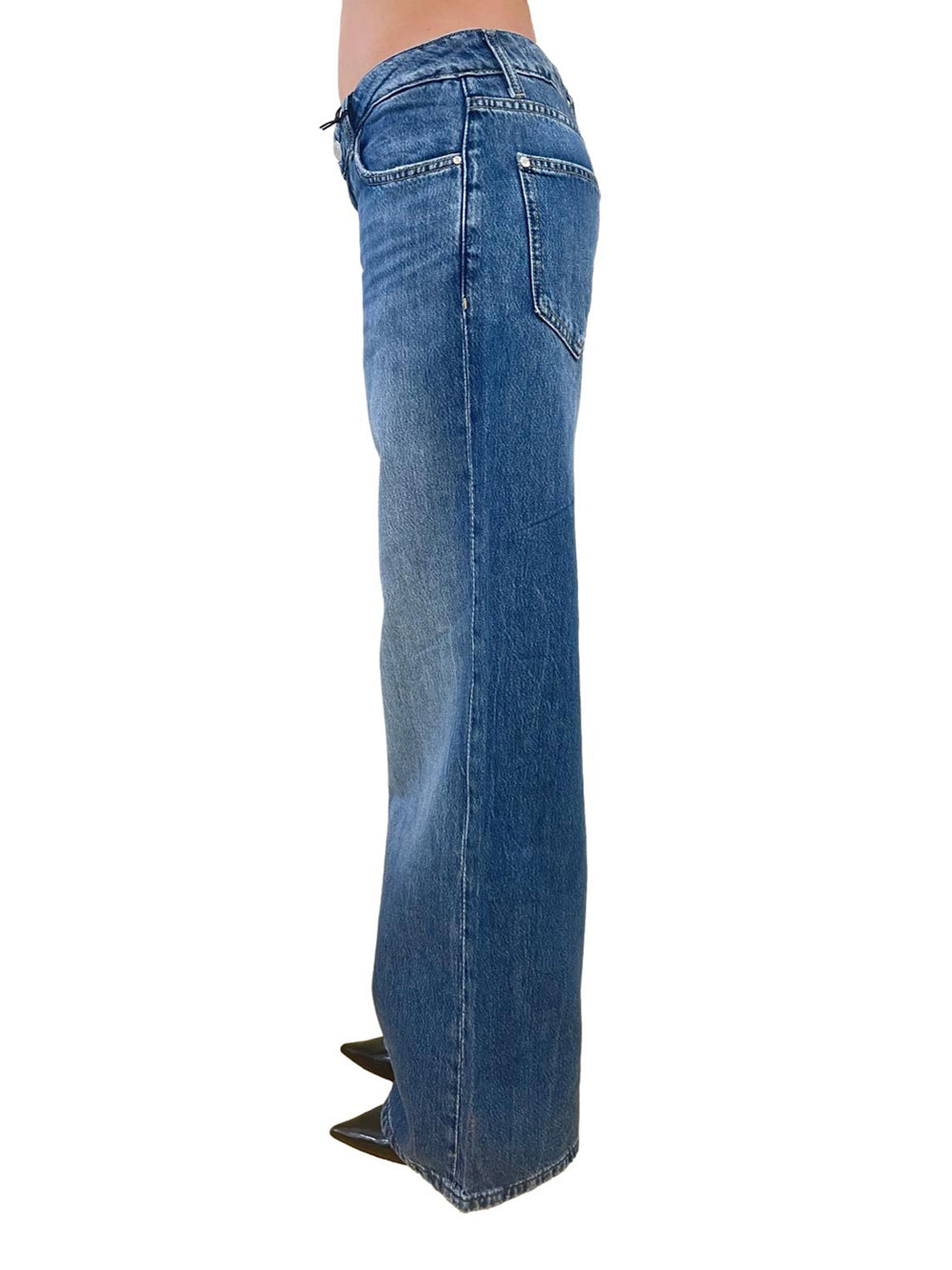 GUESS Pantalone Wide Leg Fit Donna - Blu modello W6GA2KD0693