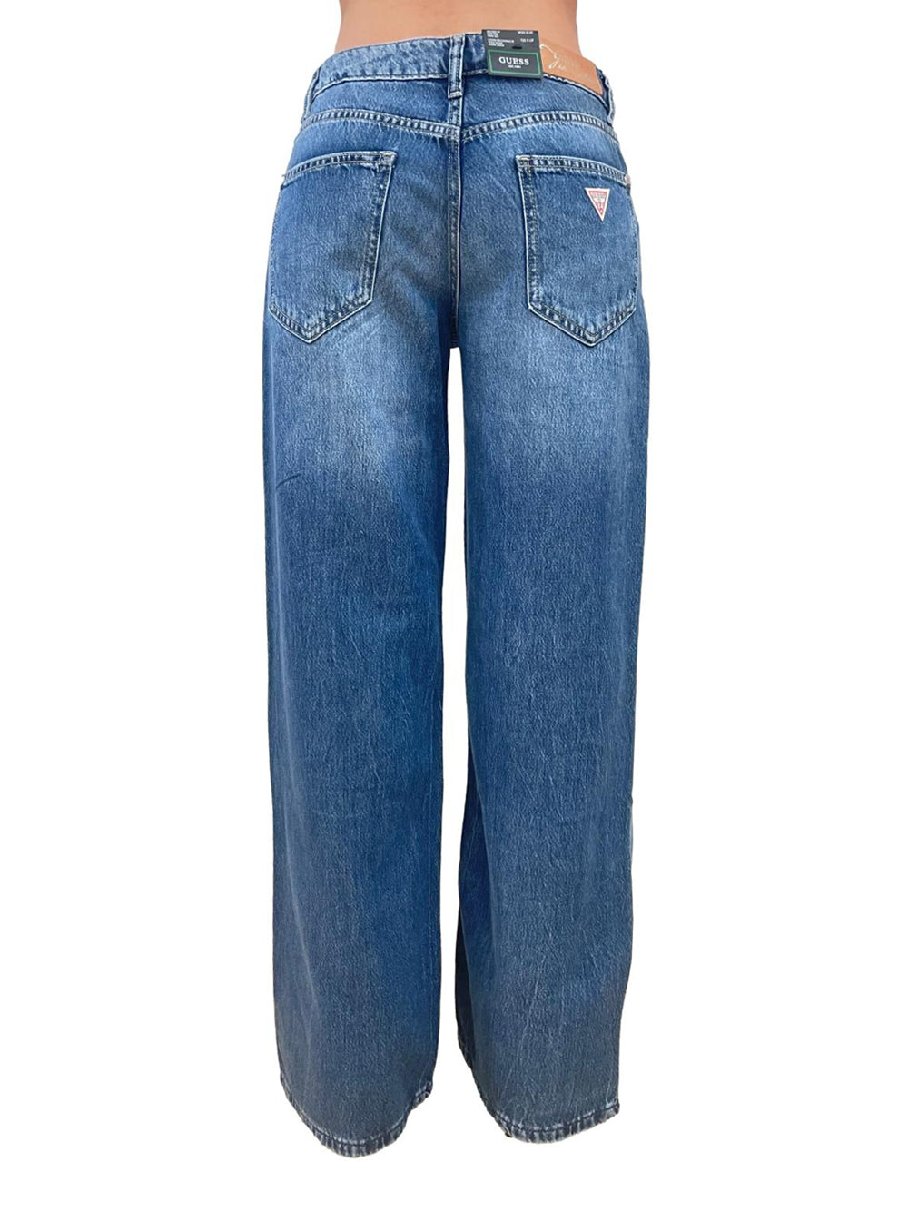 GUESS Pantalone Wide Leg Fit Donna - Blu modello W6GA2KD0693