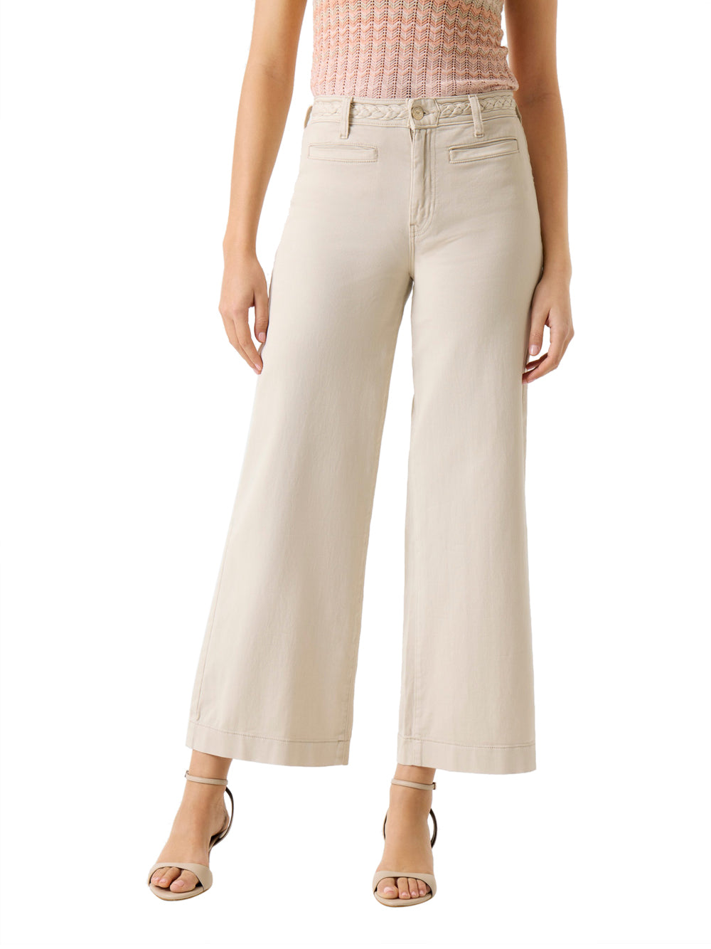 GUESS Pantalone Wide Leg Fit Donna - Beige modello W6GB15W1886
