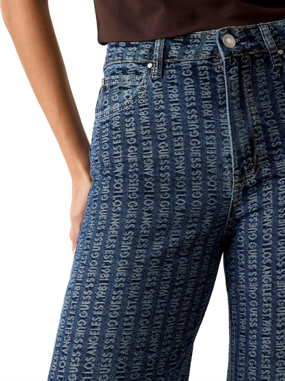 GUESS Pantalone Wide Leg Fit Donna - Blu modello W6RA1AD6851