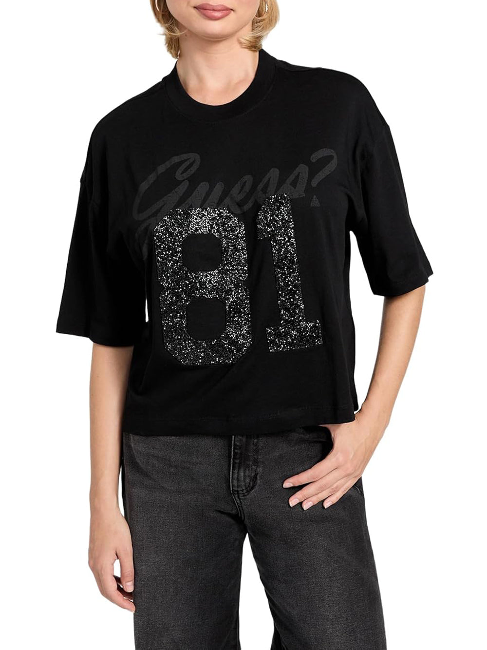 GUESS T-shirt Donna - Nero modello W6RI12K9RM1