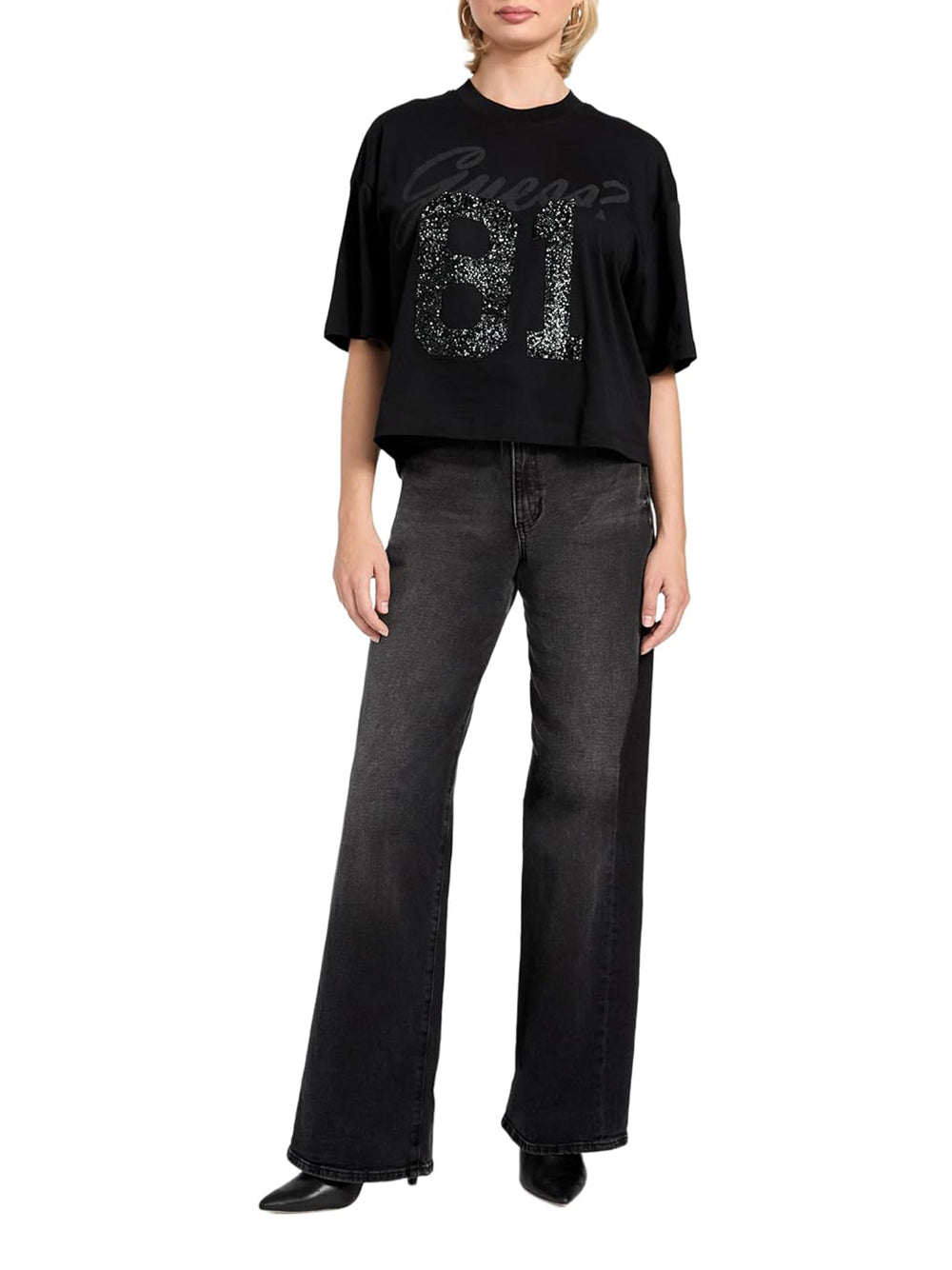 GUESS T-shirt Donna - Nero modello W6RI12K9RM1