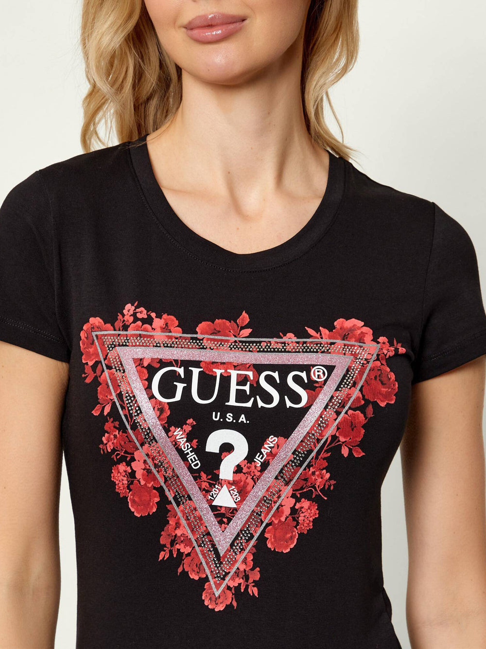 GUESS T-shirt Donna - Nero modello W6RI23J1314