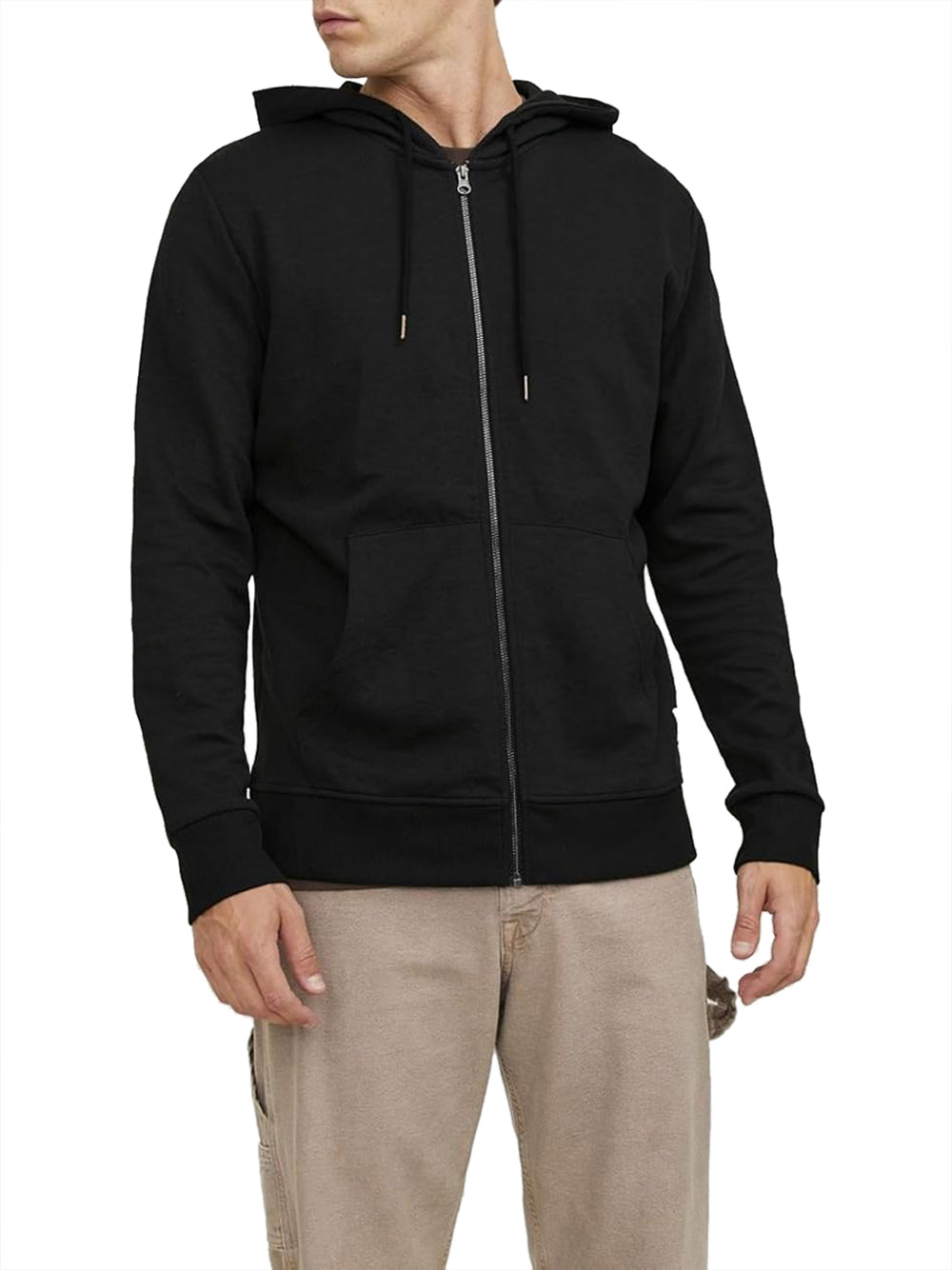 JACK&JONES Felpa con zip Uomo - Nero modello 12181901