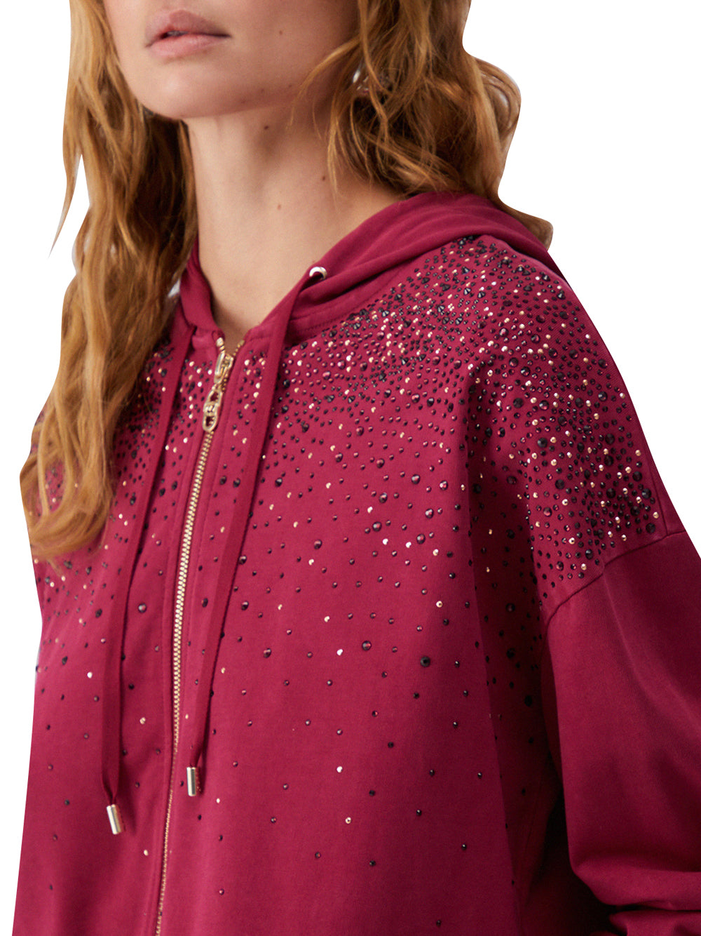 LIU.JO Felpa con zip Donna - Rosso modello TA6196JS008
