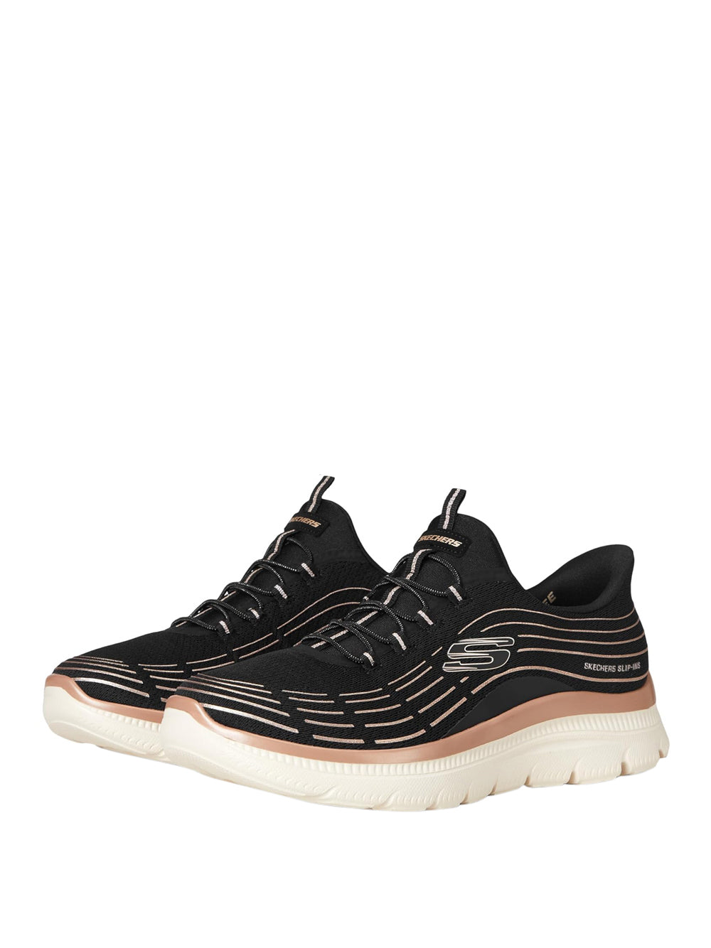 SKECHERS Sneakers slip-in Donna - Nero modello 150611