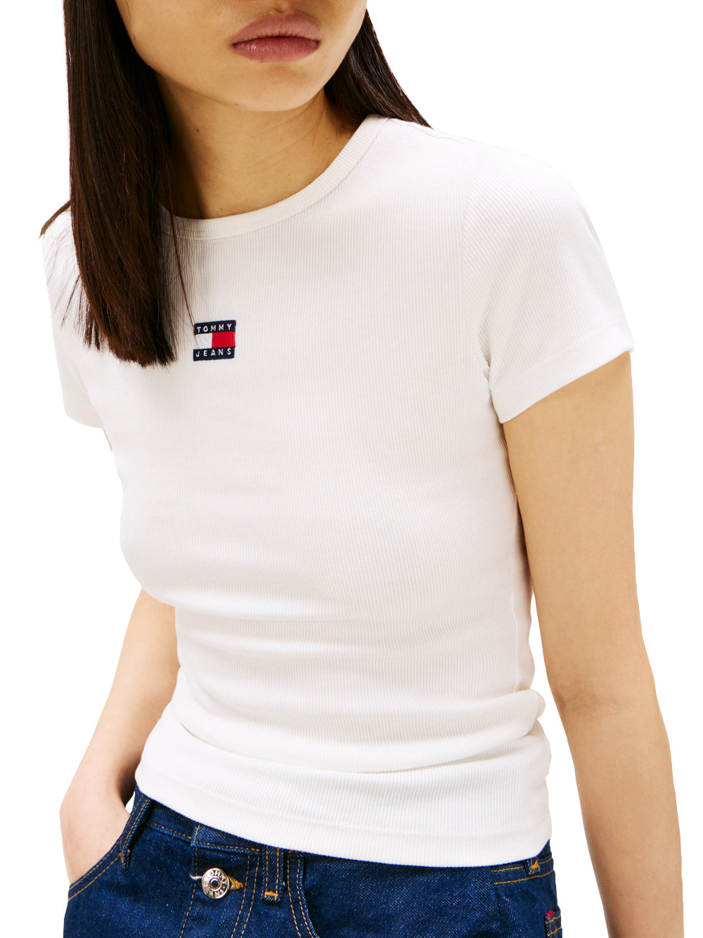 TOMMY HILFIGER T-shirt Donna - Ecru modello DW0DW17881YBL