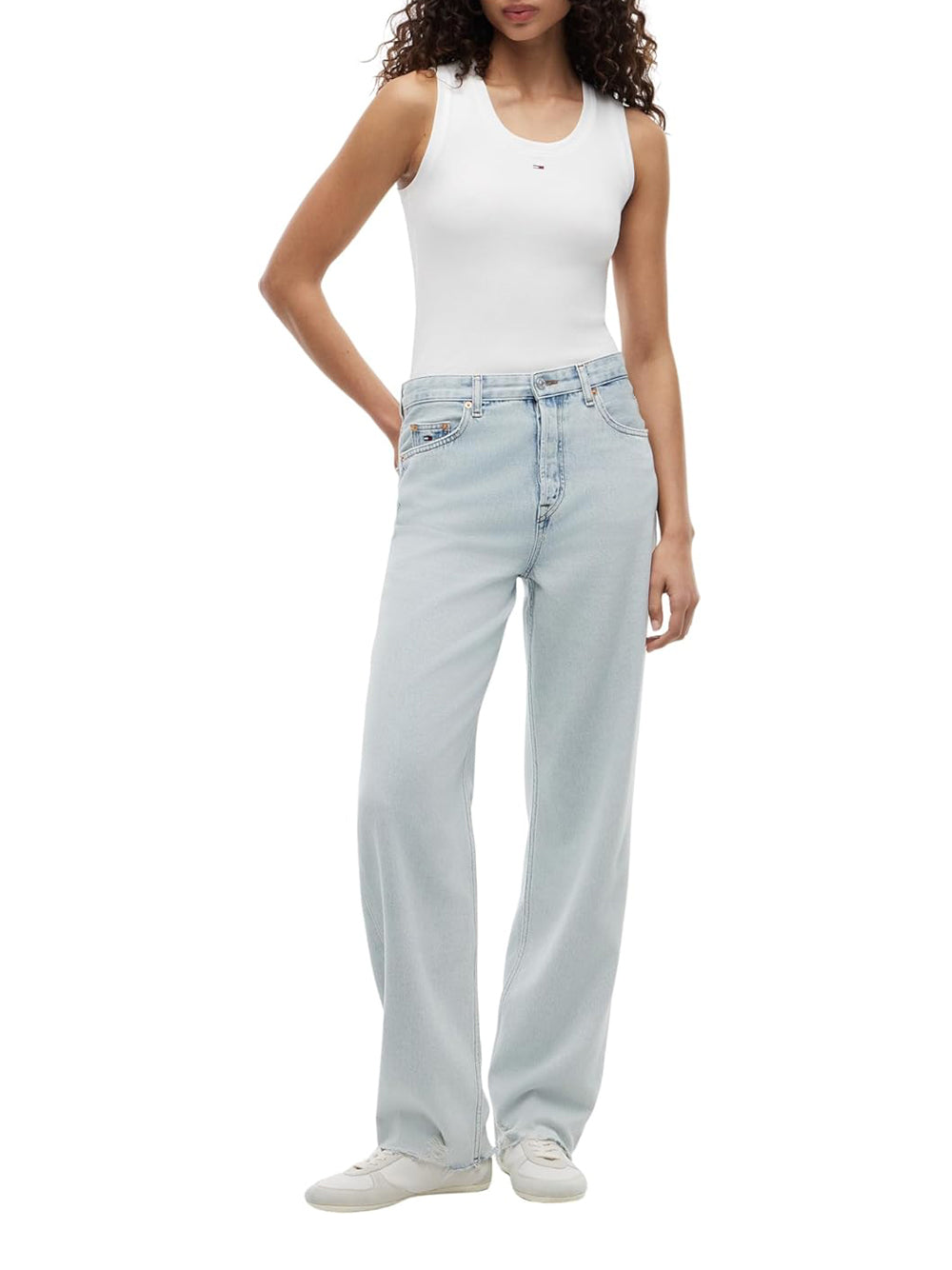TOMMY HILFIGER Canotta Donna - Ecru modello DW0DW20673YBL