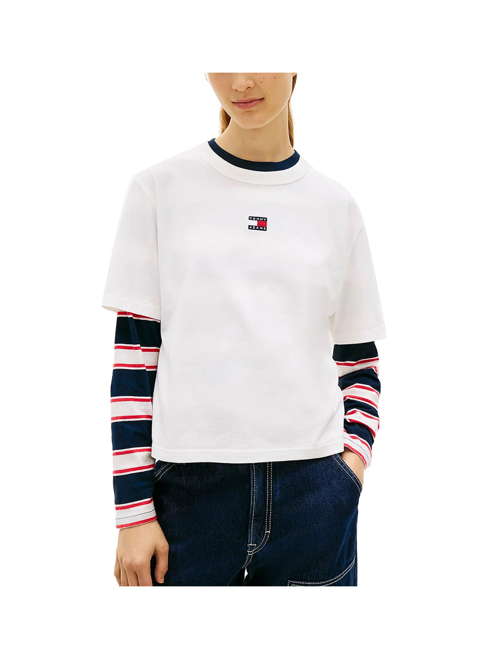TOMMY HILFIGER T-shirt Donna - Ecru modello DW0DW22202YBL