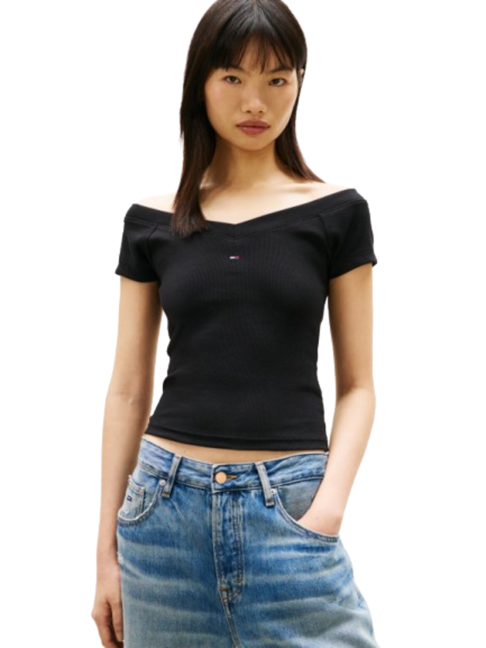 TOMMY HILFIGER T-shirt Donna - Nero modello DW0DW22265BDS
