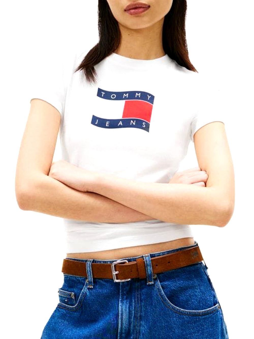 TOMMY HILFIGER T-shirt Donna - Ecru modello DW0DW22781YBL