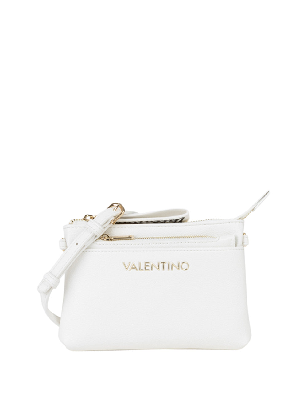 Portafoglio Piccolo Valentino Divina Saffiano | Bianco, Chiusura Zip, 2 Scomparti Carte E 2 Tasche | 10x7,5x2,5 Cm, 68 G