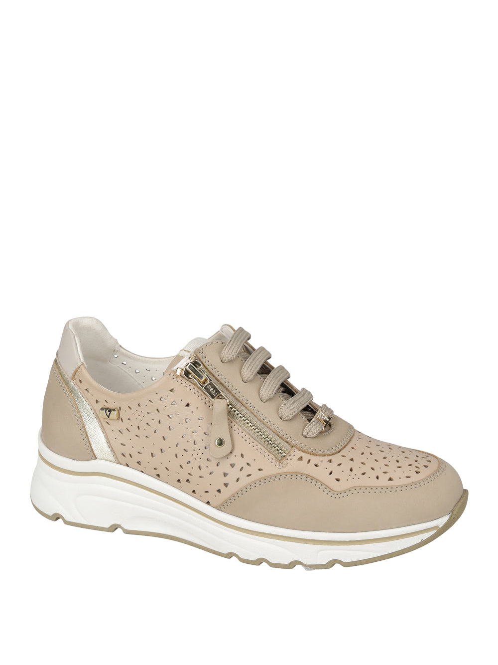 VALLEVERDE Sneakers con zip Donna - Beige modello 36061