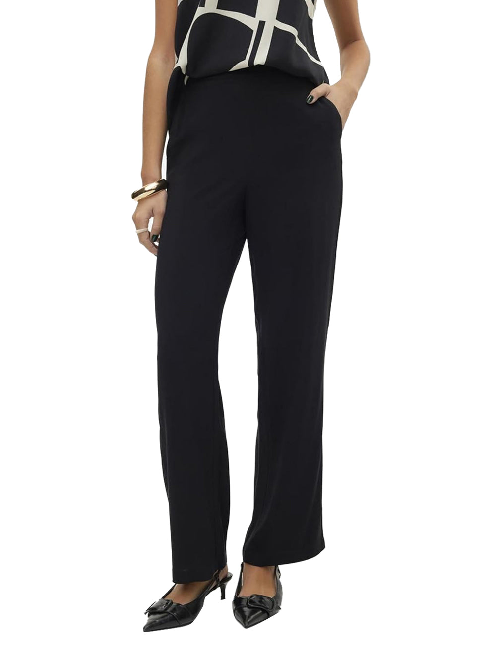 VERO MODA Pantalone Wide Leg Fit Donna - Nero modello 10297357