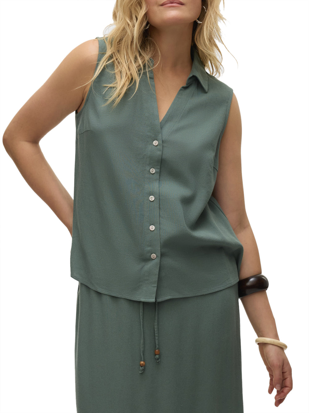 VERO MODA Camicia Donna - Verde modello 10303648