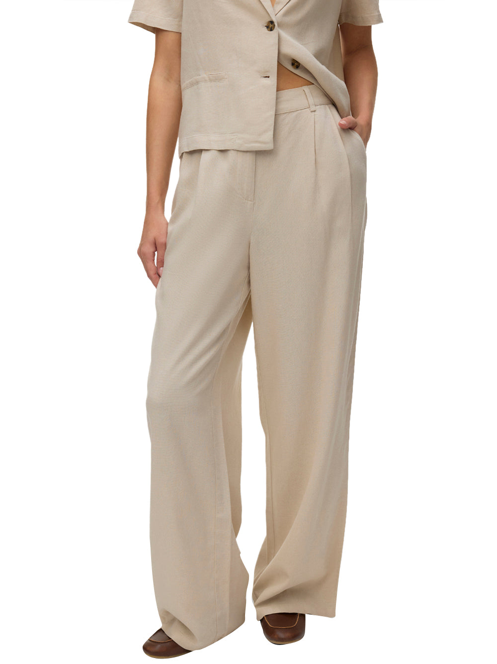 VERO MODA Pantalone Wide Leg Fit Donna - Grigio modello 10340413